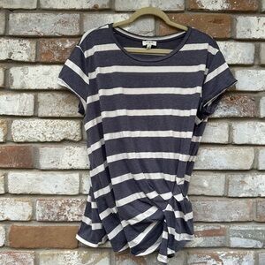 Umgee Striped Top with Cinched Side